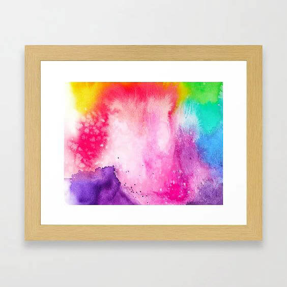 Rainbow Splash Framed Art Print Product by Aliya Bora