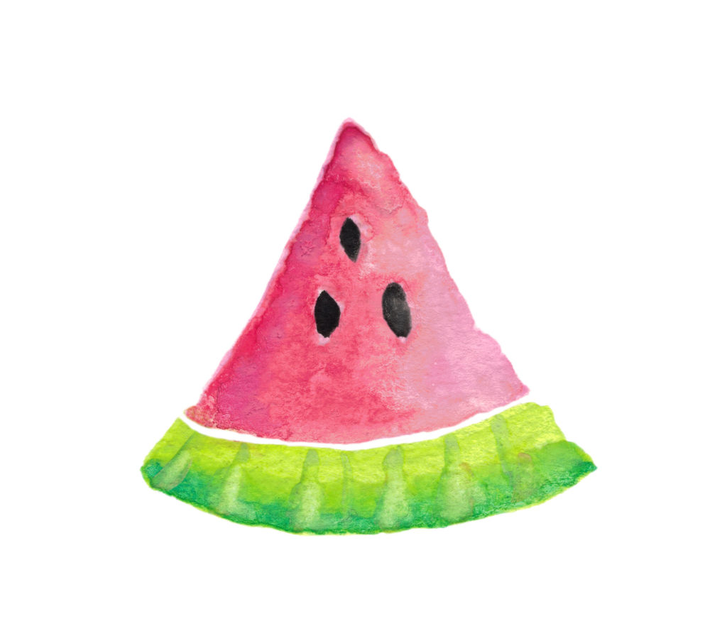 watercolor watermelon painting by Aliya Bora