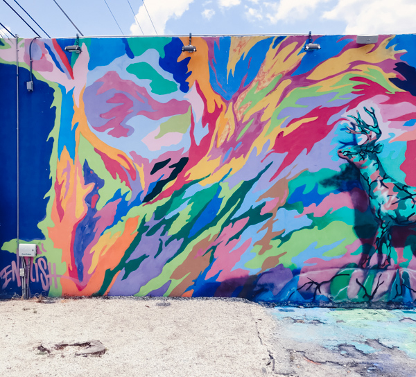 Army print mural at Wynwood Walls in Miami, Florida