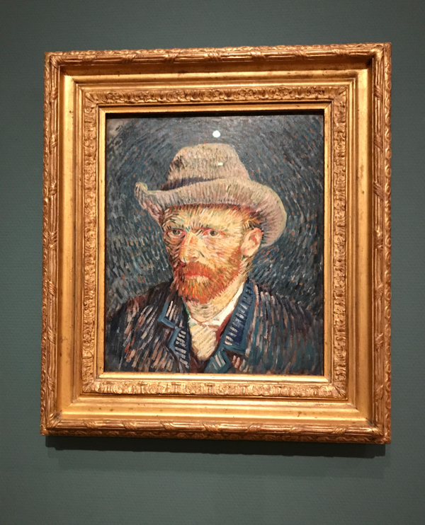 Self Portrait With Grey Felt Hat by Van Gogh at the Van Gogh Museum in Amsterdam, The Netherlands