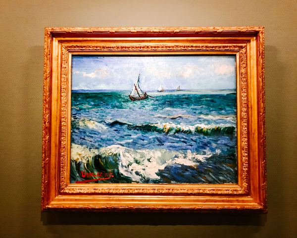 Seascape near Les Saintes-Maries-de-la-Mar by Van Gogh at the Van Gogh Museum in Amsterdam, The Netherlands
