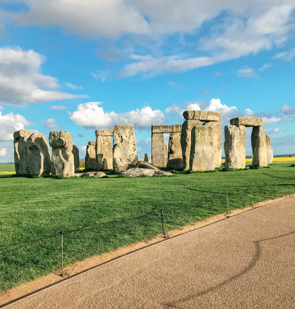 Golden hour view of Close up of rocks at Stonehenge in Salisbury, United Kingdom