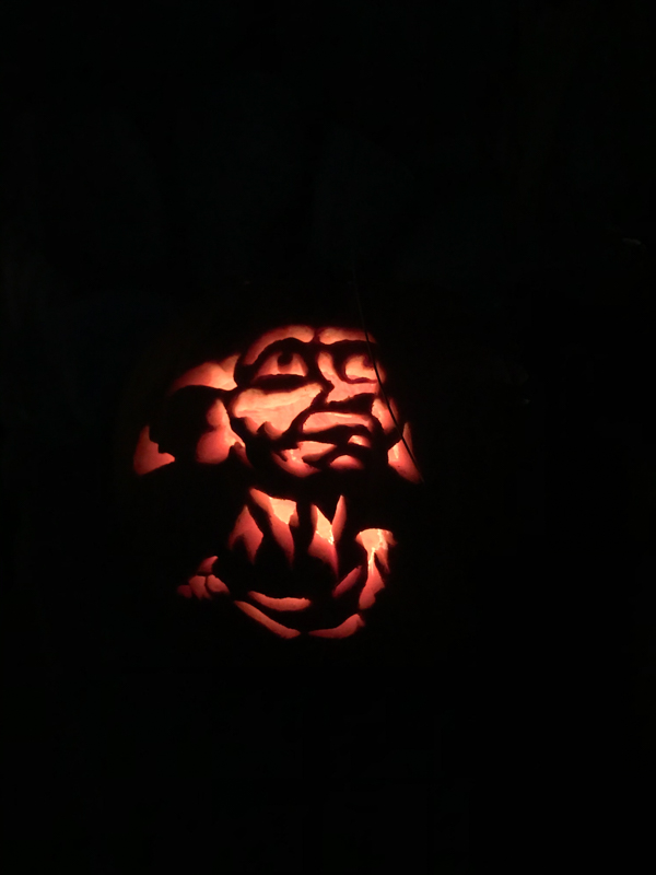 Halloween Pumpkin Carving Harry Potter Dobby Pumpkin