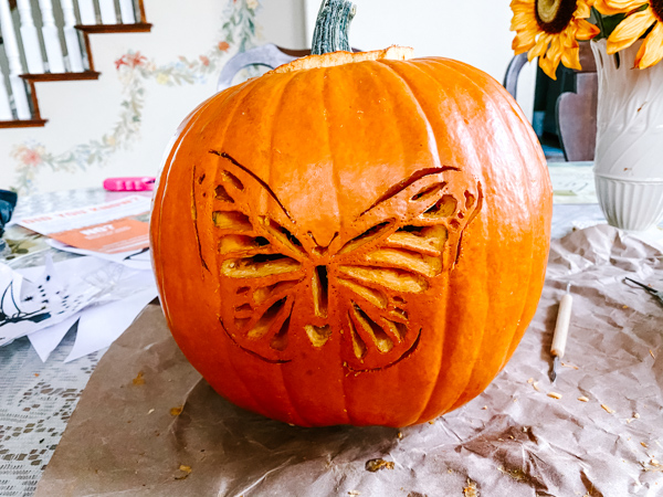 Butterfly pumpkin carving