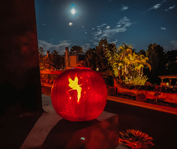 Halloween Full Moon with Tinkerbell Pumpkin Carving