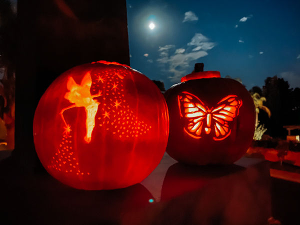 Halloween Full Moon with Butterfly + Tinkerbell Pumpkin Carving
