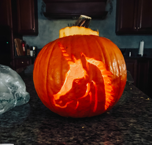Halloween Unicorn Pumpkin Carving